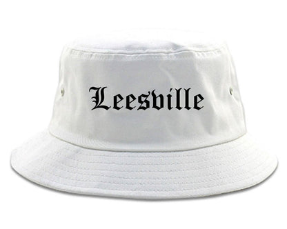 Leesville Louisiana LA Old English Mens Bucket Hat White