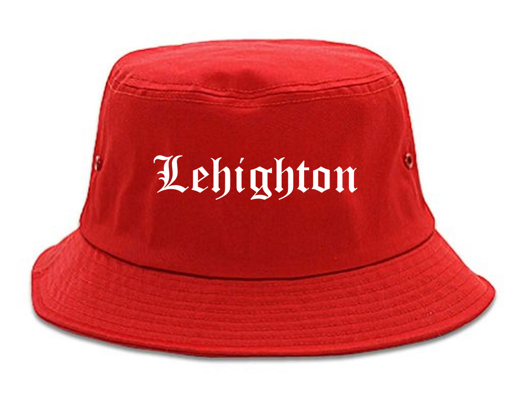 Lehighton Pennsylvania PA Old English Mens Bucket Hat Red