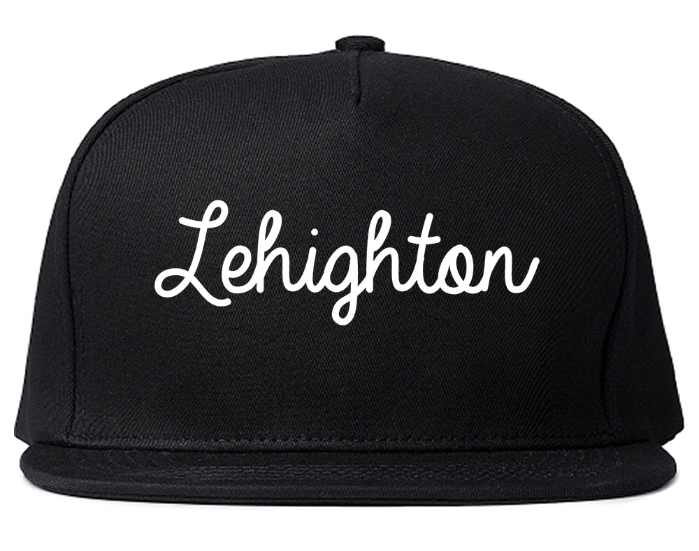 Lehighton Pennsylvania PA Script Mens Snapback Hat Black