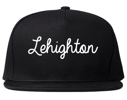 Lehighton Pennsylvania PA Script Mens Snapback Hat Black
