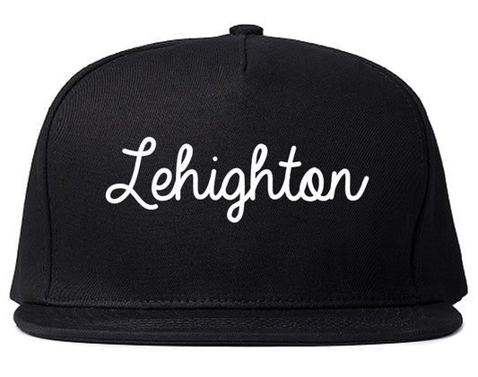 Lehighton Pennsylvania PA Script Mens Snapback Hat Black