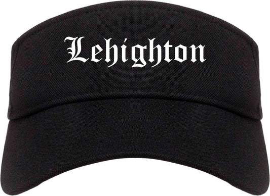 Lehighton Pennsylvania PA Old English Mens Visor Cap Hat Black