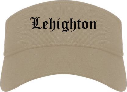 Lehighton Pennsylvania PA Old English Mens Visor Cap Hat Khaki