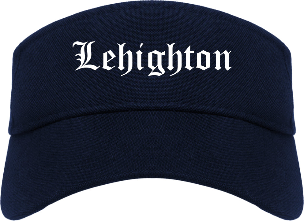 Lehighton Pennsylvania PA Old English Mens Visor Cap Hat Navy Blue