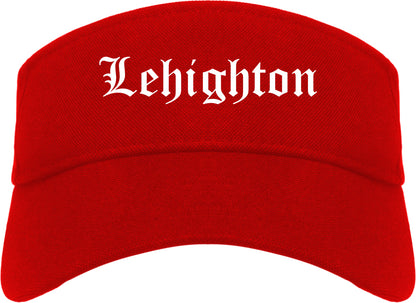 Lehighton Pennsylvania PA Old English Mens Visor Cap Hat Red