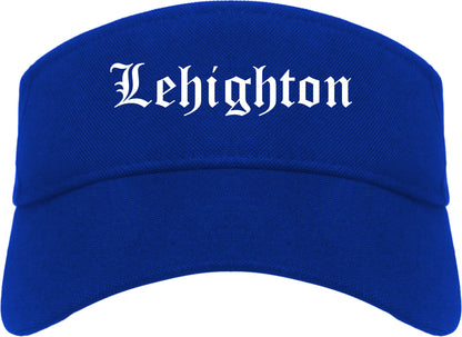 Lehighton Pennsylvania PA Old English Mens Visor Cap Hat Royal Blue