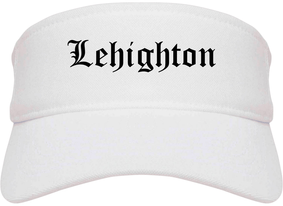 Lehighton Pennsylvania PA Old English Mens Visor Cap Hat White