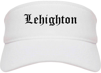 Lehighton Pennsylvania PA Old English Mens Visor Cap Hat White
