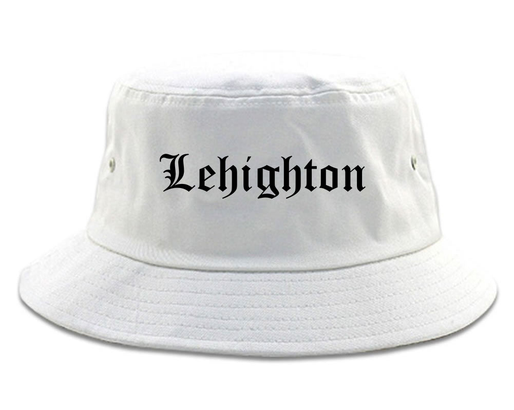 Lehighton Pennsylvania PA Old English Mens Bucket Hat White