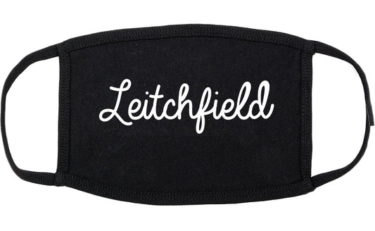Leitchfield Kentucky KY Script Cotton Face Mask Black