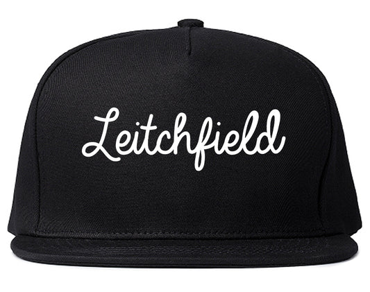 Leitchfield Kentucky KY Script Mens Snapback Hat Black
