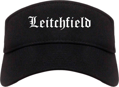 Leitchfield Kentucky KY Old English Mens Visor Cap Hat Black
