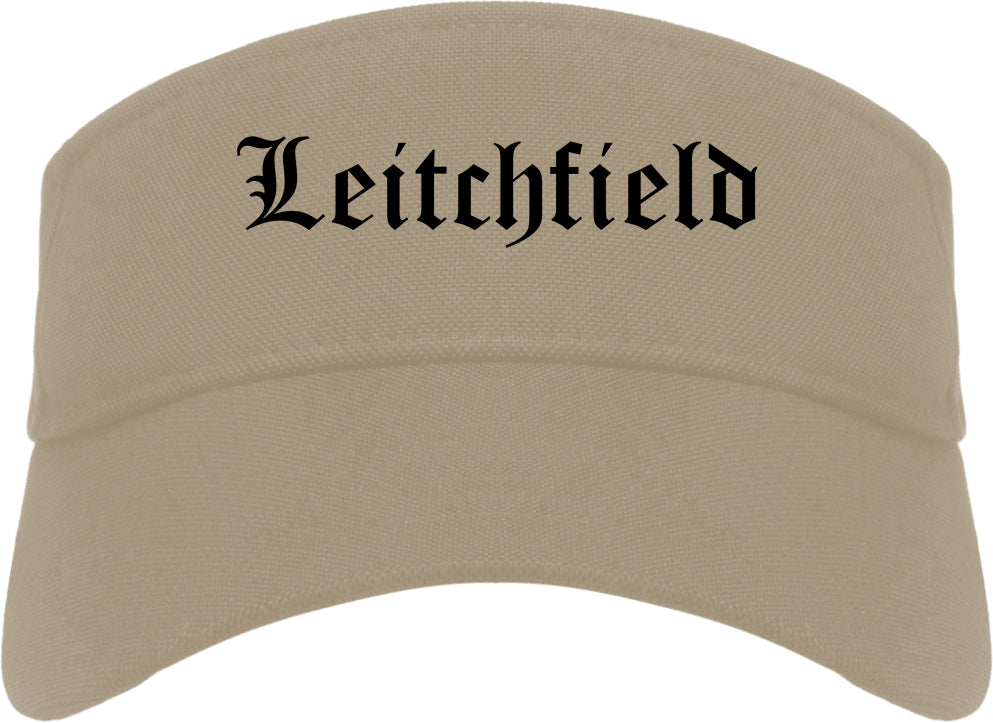 Leitchfield Kentucky KY Old English Mens Visor Cap Hat Khaki