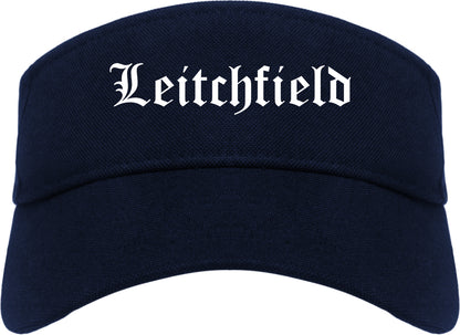 Leitchfield Kentucky KY Old English Mens Visor Cap Hat Navy Blue