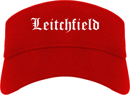 Leitchfield Kentucky KY Old English Mens Visor Cap Hat Red
