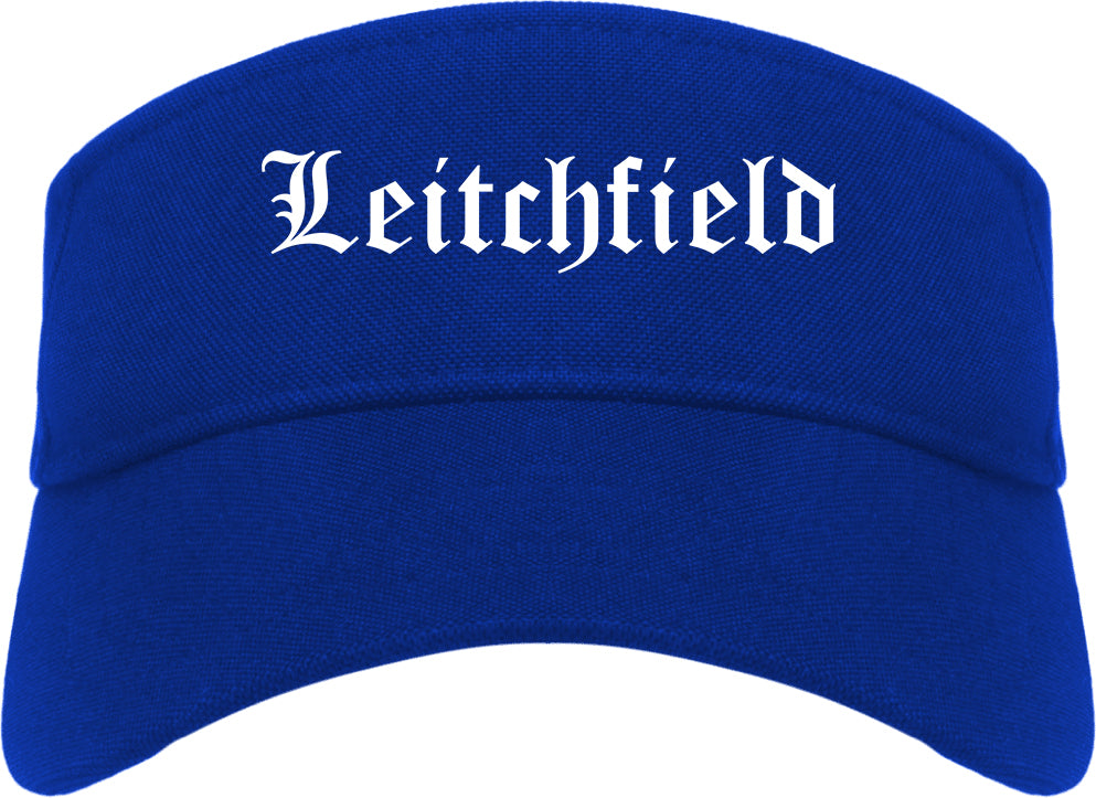 Leitchfield Kentucky KY Old English Mens Visor Cap Hat Royal Blue