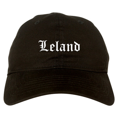 Leland Mississippi MS Old English Mens Dad Hat Baseball Cap Black