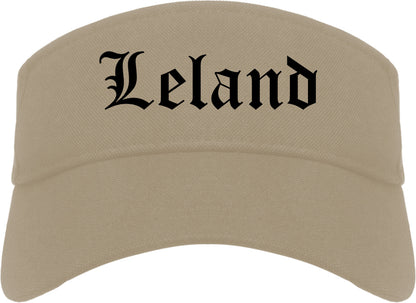 Leland Mississippi MS Old English Mens Visor Cap Hat Khaki