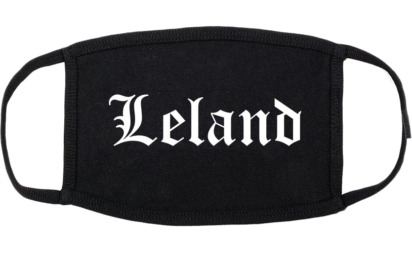 Leland North Carolina NC Old English Cotton Face Mask Black