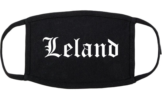 Leland North Carolina NC Old English Cotton Face Mask Black