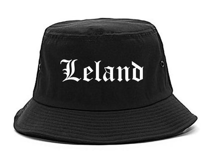 Leland North Carolina NC Old English Mens Bucket Hat Black