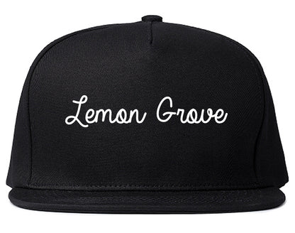 Lemon Grove California CA Script Mens Snapback Hat Black