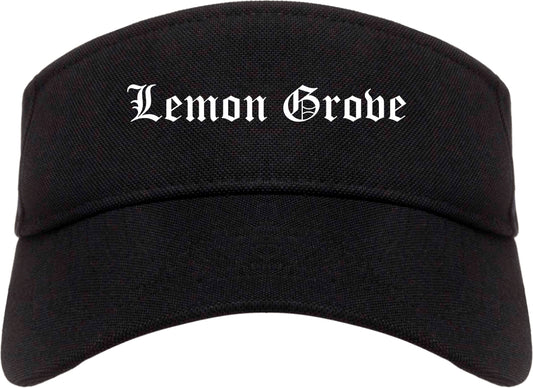 Lemon Grove California CA Old English Mens Visor Cap Hat Black