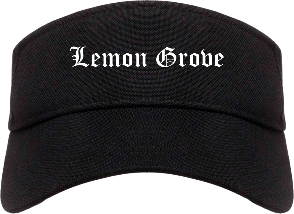 Lemon Grove California CA Old English Mens Visor Cap Hat Black