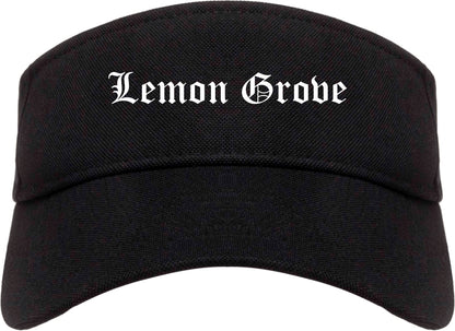 Lemon Grove California CA Old English Mens Visor Cap Hat Black