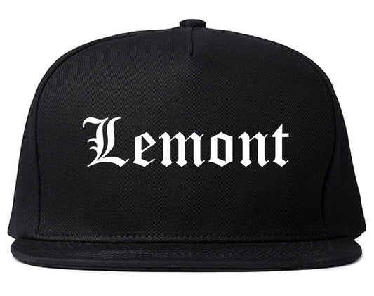 Lemont Illinois IL Old English Mens Snapback Hat Black