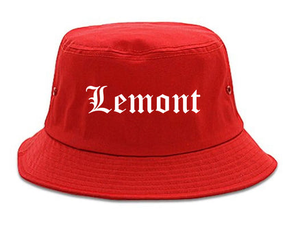 Lemont Illinois IL Old English Mens Bucket Hat Red