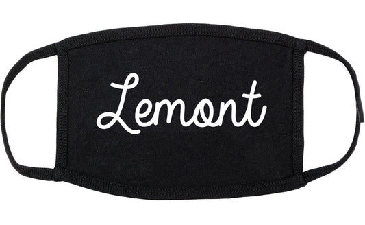 Lemont Illinois IL Script Cotton Face Mask Black
