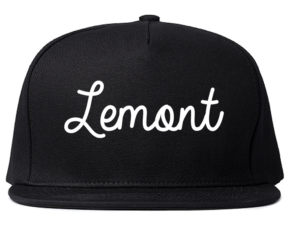 Lemont Illinois IL Script Mens Snapback Hat Black