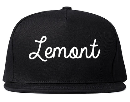 Lemont Illinois IL Script Mens Snapback Hat Black