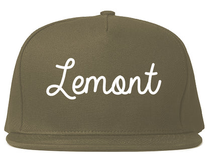 Lemont Illinois IL Script Mens Snapback Hat Grey