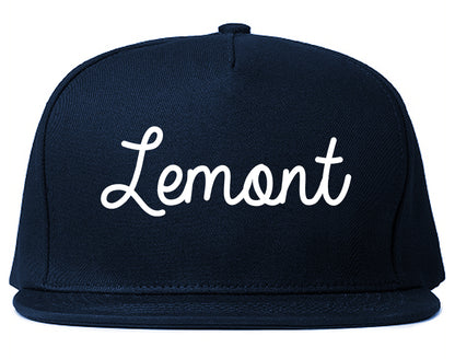 Lemont Illinois IL Script Mens Snapback Hat Navy Blue