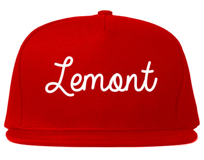 Lemont Illinois IL Script Mens Snapback Hat Red