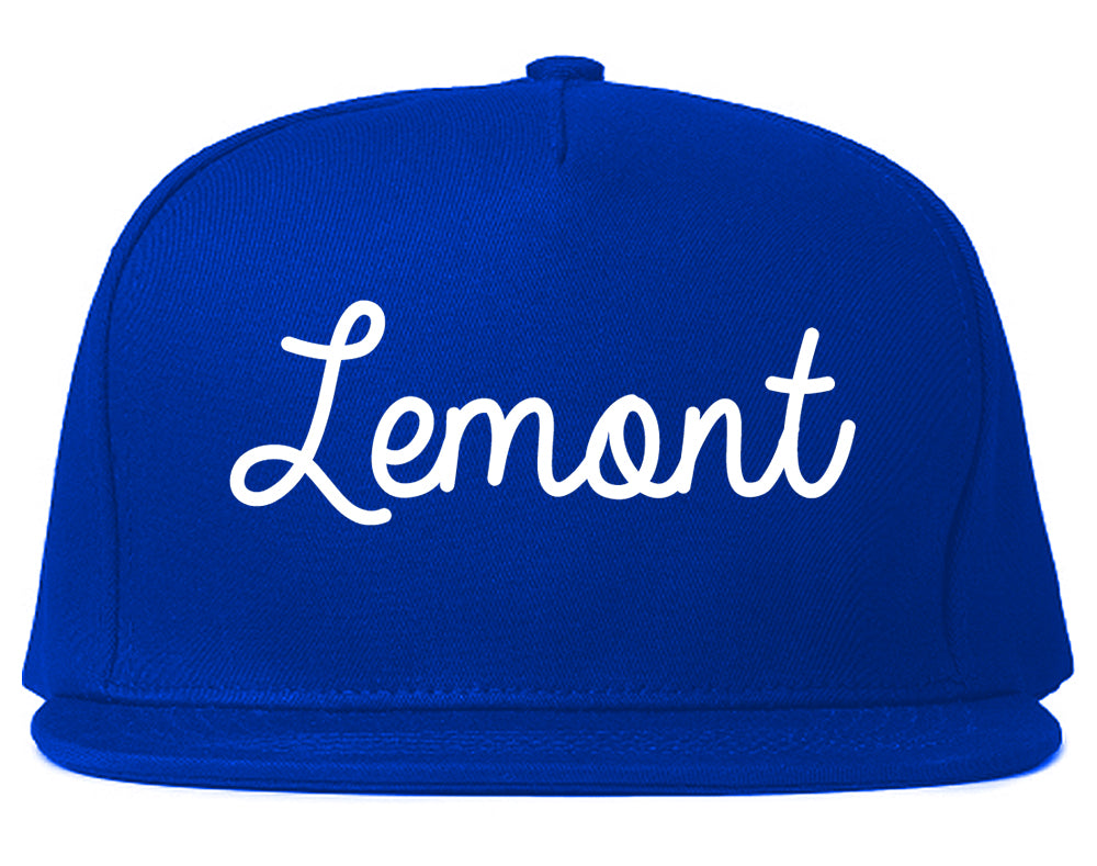 Lemont Illinois IL Script Mens Snapback Hat Royal Blue