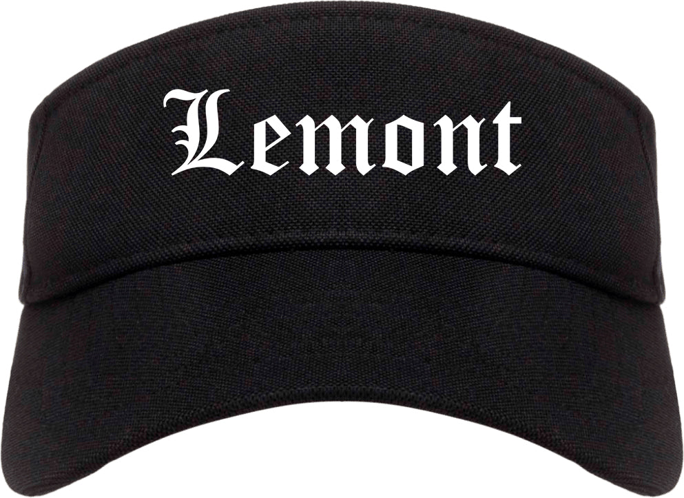 Lemont Illinois IL Old English Mens Visor Cap Hat Black