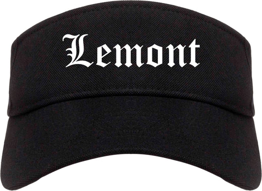 Lemont Illinois IL Old English Mens Visor Cap Hat Black