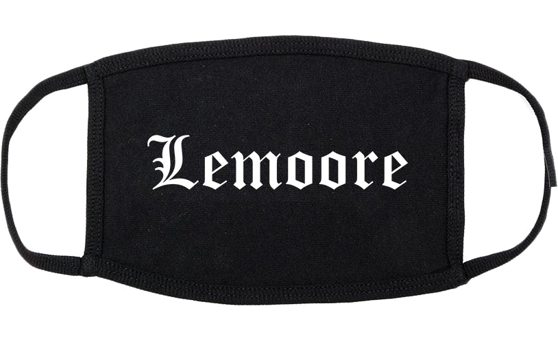Lemoore California CA Old English Cotton Face Mask Black