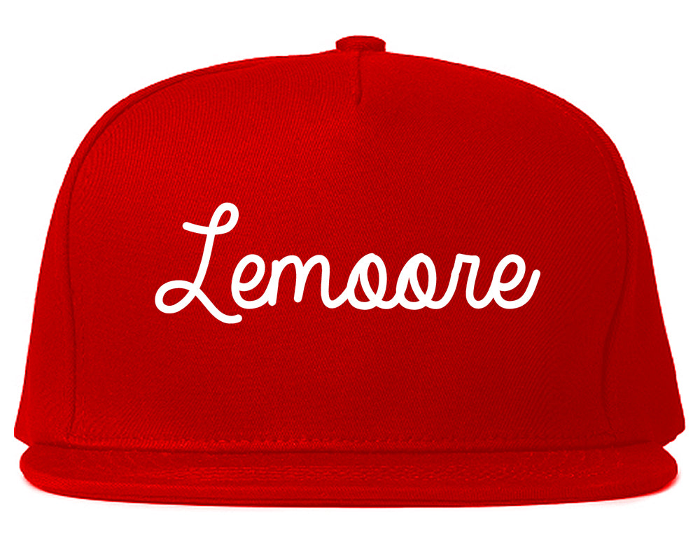 Lemoore California CA Script Mens Snapback Hat Red