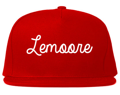 Lemoore California CA Script Mens Snapback Hat Red