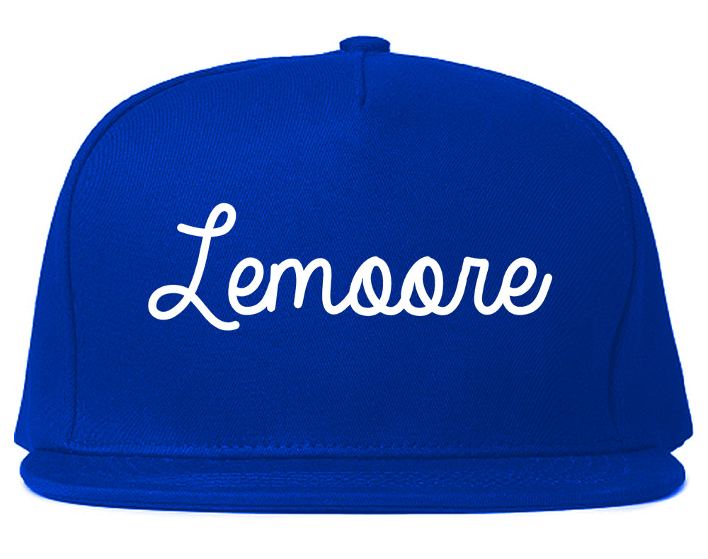 Lemoore California CA Script Mens Snapback Hat Royal Blue