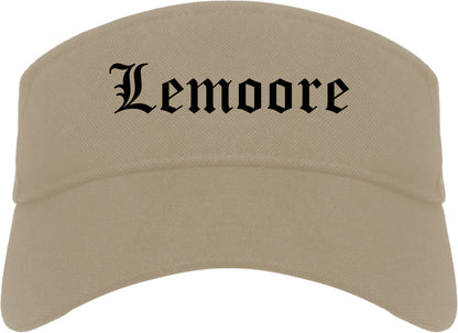 Lemoore California CA Old English Mens Visor Cap Hat Khaki