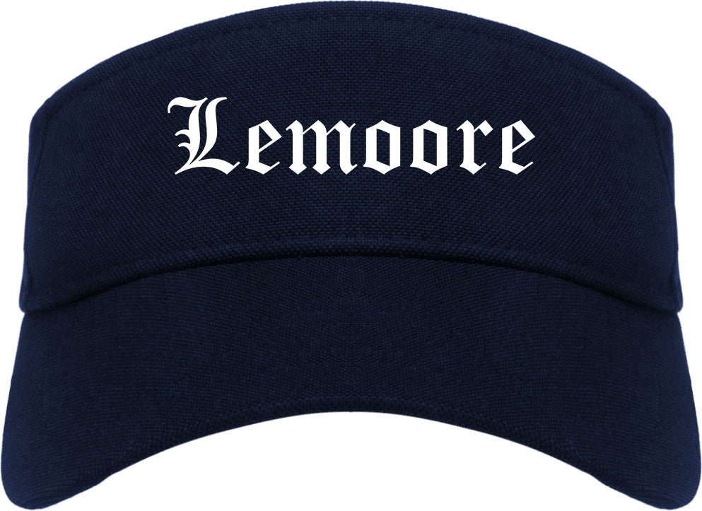 Lemoore California CA Old English Mens Visor Cap Hat Navy Blue