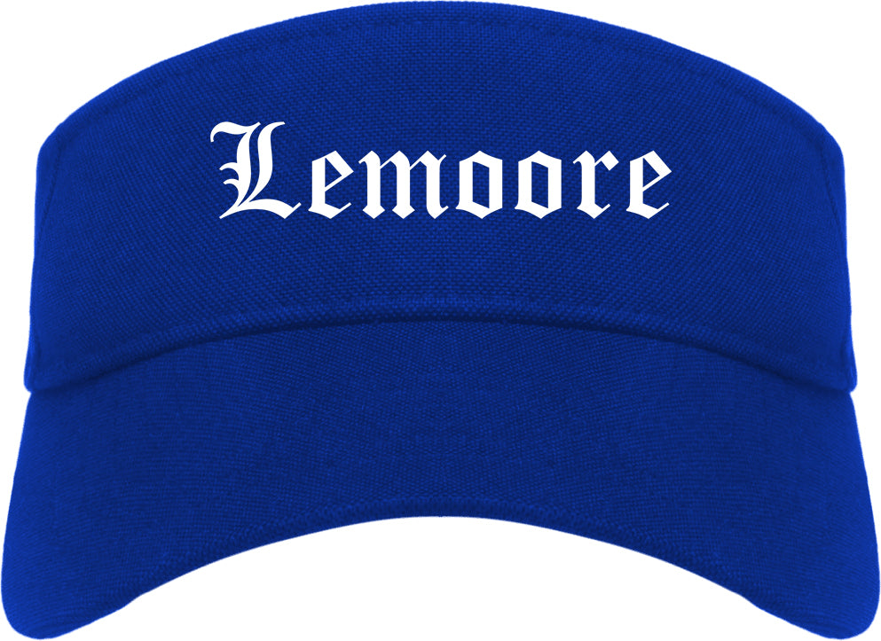 Lemoore California CA Old English Mens Visor Cap Hat Royal Blue