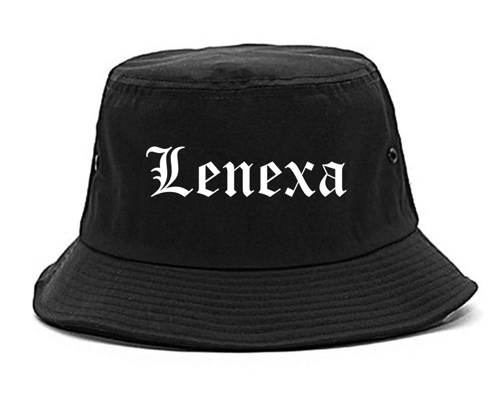 Lenexa Kansas KS Old English Mens Bucket Hat Black
