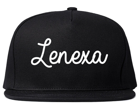 Lenexa Kansas KS Script Mens Snapback Hat Black