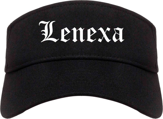 Lenexa Kansas KS Old English Mens Visor Cap Hat Black